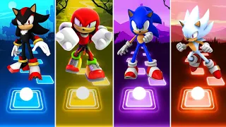 Shadow 🆚 Knuckles 🆚 Sonic 🆚 Hyper Sonic || Tiles Hop EDM RUSH Gameplay 🎶🎯