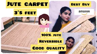 Jute carpet reversible 3*5 feet 💁🏻‍♀️Review || Best quality ||amazon@phoresonia5748 #homedecor ✨
