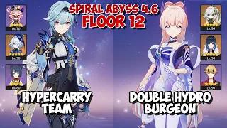 Eula Furina Hypercarry & Kokomi Thoma Burgeon | Spiral Abyss 4.6 | Genshin Impact