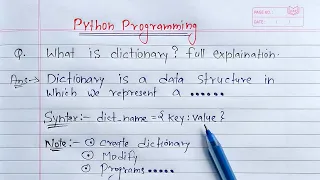 Python Dictionary | Learn Coding