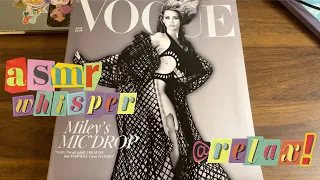 ASMR British Vogue magazine flip through with clicky whispering 💗😴