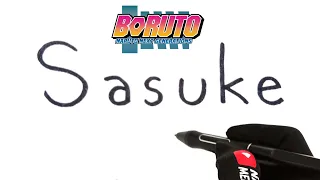 Drawing anime character naruto from SASUKE UCHIHA From The Word SASUKE