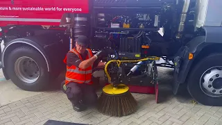 How to adjust the Channel Brush on a MaxPowa truck mounted road sweeper