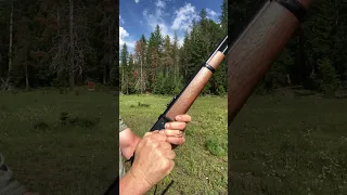 ✅out Japan made saddle ring carbine model 1886 Winchester 45-70 caliber shooting steel #ytshorts