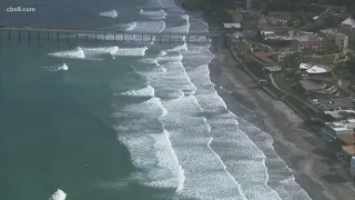 Chopper 8 flies along the San Diego coastline Friday afternoon, April 15, 2022