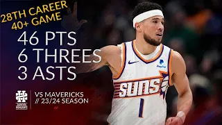 Devin Booker 46 pts 6 threes 3 asts vs Mavericks 23/24 season