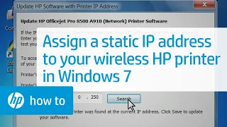 Assigning a Static IP Address to Your Wireless HP Printer - Windows 7 | HP Printers | HP