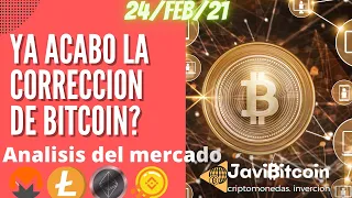 Ya acabo la corrección de bitcoin? análisis  de lo que viene para las criptomonedas