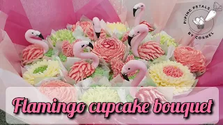 Flamingo cupcake bouquet tutorial