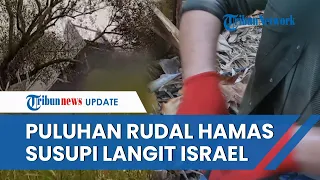 Penampakan Rentetan Rudal Brigade Al-Qassam  Melesat Hantam Barak Militer Israel di Perbatasan