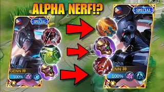 NERF IN EARLY !!DIRECT BRUTAL MODE ALPHA | BEST BUILD ALPHA TERSAKIT | NEW ITEM MLBB TERSAKIT & kuat