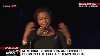 Archbishop Desmond Tutu memorial service | Dr Mamphela Ramphele