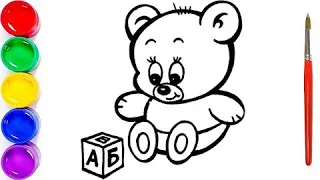 [collection] How to draw a Teddy bear very easy step by step | Сурет салу Қонжық Аю