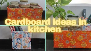 kitchen ideas |reuse of cardboard | no cost organization |simple boxes
