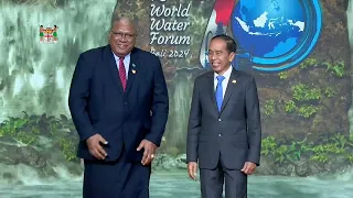 Fiji's President delivers his remarks at the 10th World Water Forum High Level meeting.