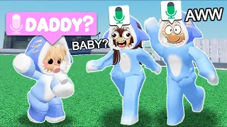 Matching AVATARS As a BABY In Roblox VOICE CHAT 2!