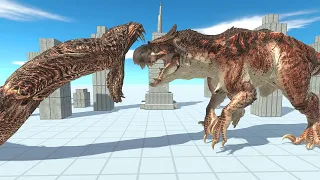 DRAGON SNAKE vs CARNOSAUR REX - Animal Revolt Battle Simulator