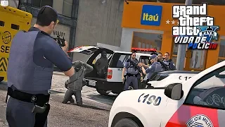 GTA V - Vida de Policia - ASSALTO AO BANCO COM REFÉM EM PERIGO