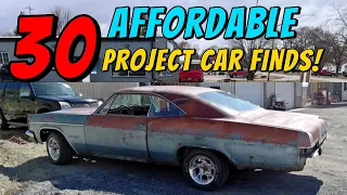 TOP 30 AFFORDABLE CLASSIC CAR PROJECTS FOR SALE BY OWNERS