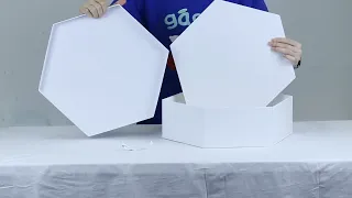 White foldable hexagon gift box