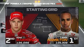 The 2007 Chinese Grand Prix Grid with Modern graphics