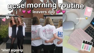 HIGH SCHOOL MORNING ROUTINE *gcse + leavers day edition 💞💗💓