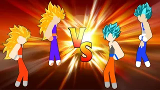 Stickman Warriors Fight - Goku, Vegeta SSJ 3 vs Vigitto, Gota SSJ Blue