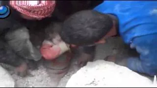 Raw: Baby Rescued From Rubble in Syria