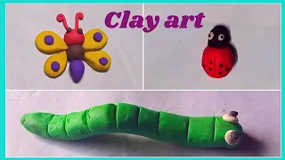 simple clay art/ clay art for kids / insects model using clay/clay modelling insects