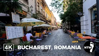 Bustling walk from the old town to parliament palace in Bucharest Romania | Ambient city sounds | 4K