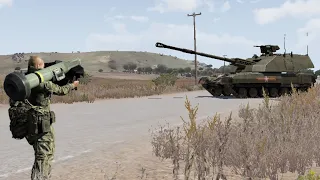 Ukrainian Anti-Tank Missile NLAW Destroys 5 Russian Battle Tanks - ARMA 3