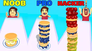 Pancake Run in NOOB vs PRO vs HACKER