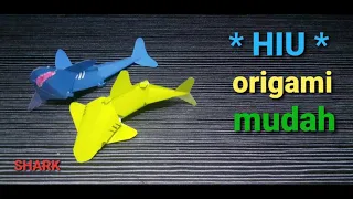 origami ikan hiu mudah / easy shark origami