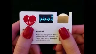 Business card with a working mini EKG