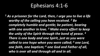 Harmony In The Church - Ephesians 4:1-16