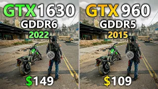 GTX 1630 vs GTX 960 - Test in 8 Games