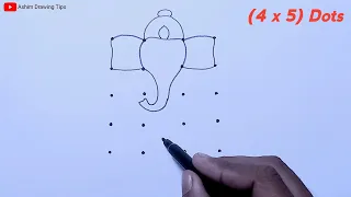 Lord ganesha drawing | 4x5 dots lord ganesh drawing | Lord ganesh drawing easy | ganpati drawing