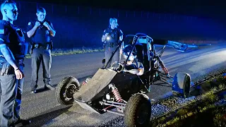 Street racing my 600cc Crosskart then Cops pulled up