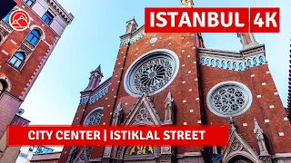 Istanbul 2023  City Center Istiklal Street Hot Sunny Day Walking Tour|4k 60fps