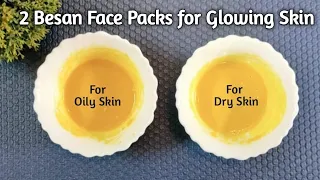 2 Besan Face Packs to get Clear, Spotless & Glowing Skin | Gram Flour Face Pack for Oily & Dry Skin