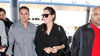 Angelina Jolie Is Confident Cool In All Black Through LAX