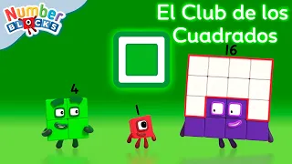 Club Cuadrado 🟩 | Dibujos animados de matemáticas para niños  - 123 | Numberblocks en Español