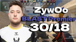 CS2 POV Vitality ZywOo (30/18) vs Astralis (Mirage) BLAST Premier Spring Groups 2024