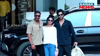 Ajay Devgn With Nysa, Navya Nanda And Parag Desai Flying To Jamnagar For Pre-Wedding Of Anant Ambani