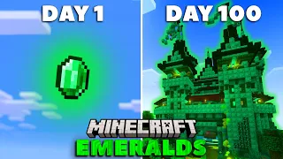 I Survived 100 Days on 1 Emerald in Hardcore Minecraft