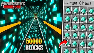 I Mined 50,000 BLOCKS in a Straight Line in Hardcore Minecraft And Found This - HINDI GAMEPLAY