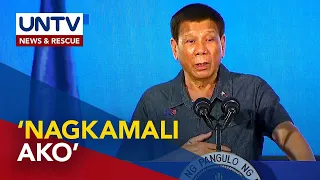 Pangulong Duterte, inaming nagkamali sa pahayag sa pagtapos sa problema ng droga