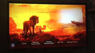 The Lion King (Live-Action) 2019 Blu-ray Menu Walkthrough