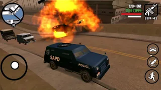 Gta San Andreas (android) car chase with heli support and backup - Let's be a cop part 4