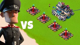 Boom Beach 4 MAX Doom Cannons vs Defending Hammerman